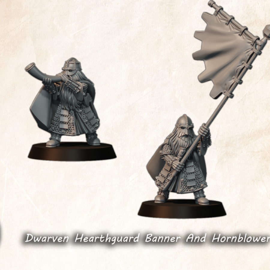 Zwergenwächter Banner und Hornbläser