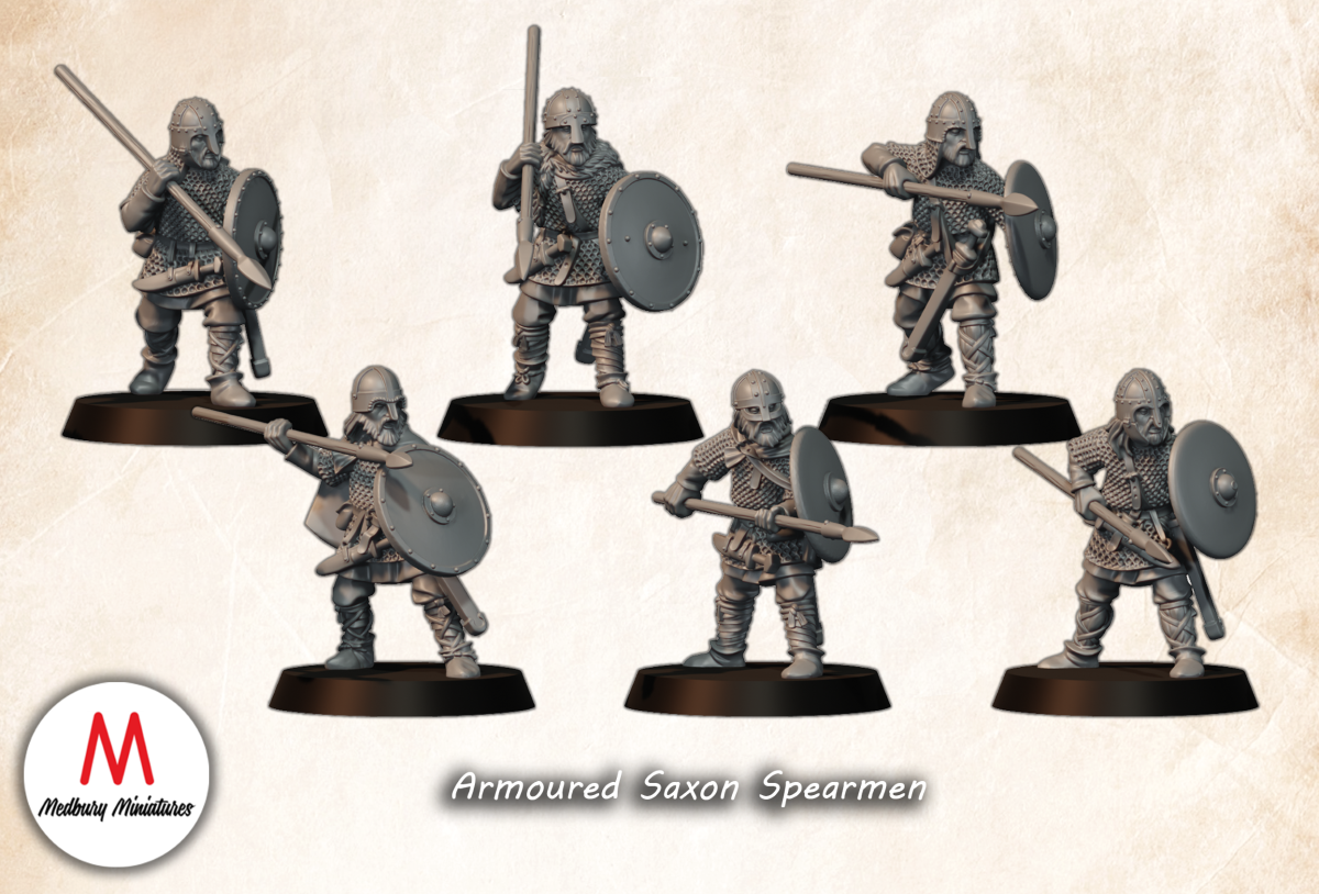 Gepanzerte sächsische Speerträger