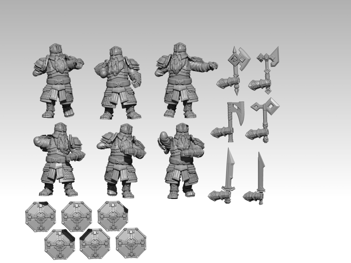 Dwarfs with hand weapon