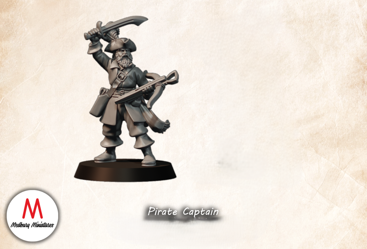 Pirate Captain with Crossbow and Sword