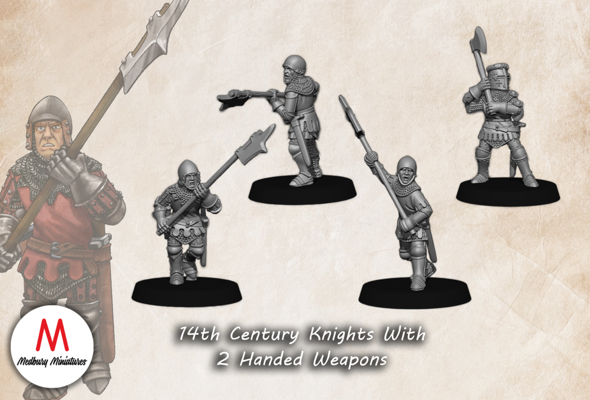 late 14th century knights with two handed weapons