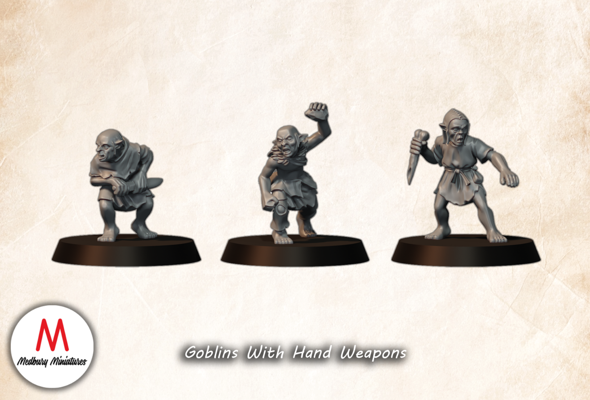 Goblins with hand weapons