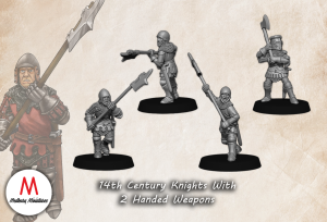 late 14th century knights with two handed weapons