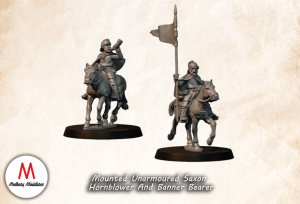 Mounted unarmoured Saxon banner and Hornblower